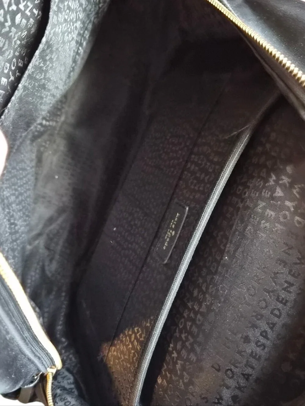 Kate spade Black Nylon Backpack with Gold Zippers